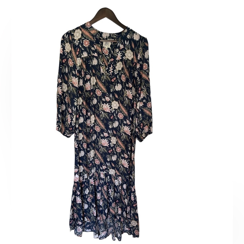 Anthropologie dRA Blue Floral Boho Messie Dress - Size Medium - Picture 1 of 10